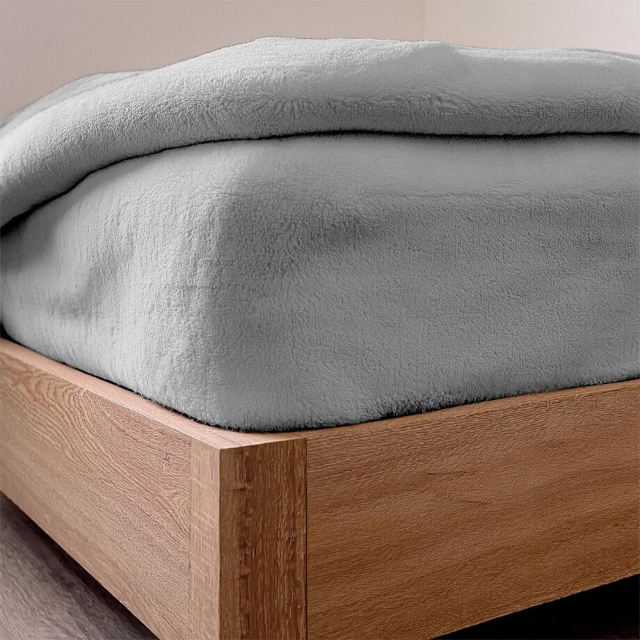 Zydante® Hoeslaken Teddy Licht Grijs - 90x200+30 cm Zydante® Hoeslaken Teddy Licht Grijs - 90x200+30 cm afbeelding 1