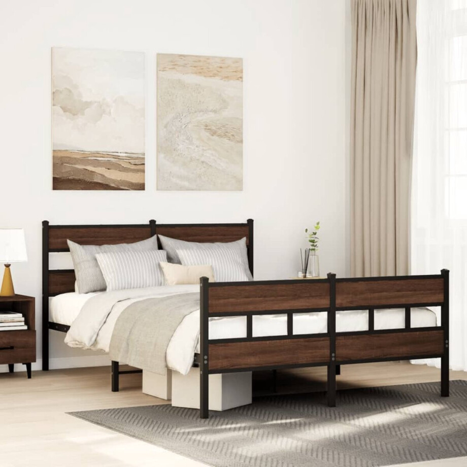 vidaXL - Bedframe - met - hoofdbord - en - voetbord - zonder - matras - 140x200 - cm afbeelding 1