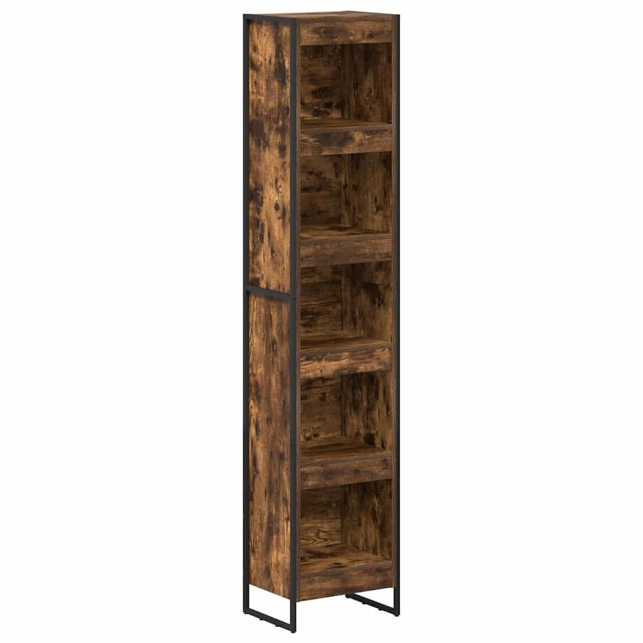 vidaXL - Boekenkast - 40 - x - 30 - x - 189,5 - cm - Bewerkt - hout - Rook - Eik vidaXL - Boekenkast - 40 - x - 30 - x - 189,5 - cm - Bewerkt - hout - Rook - Eik afbeelding 1