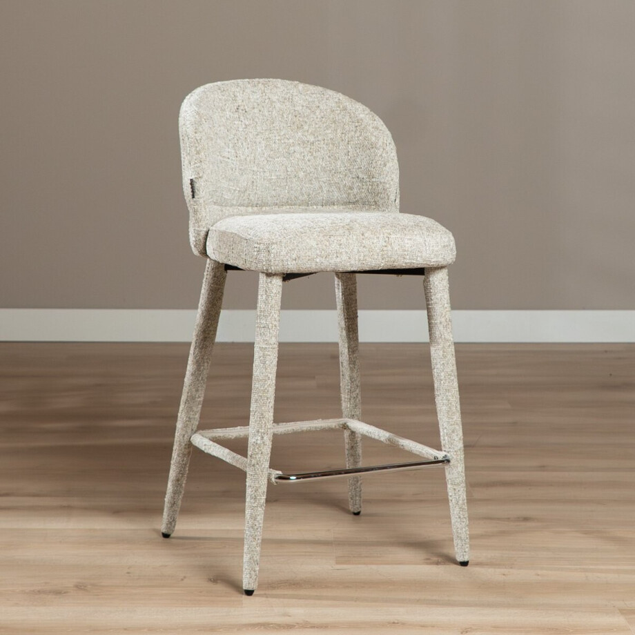 Bronx71® Barkruk Charlie chenille taupe 69 cm - barstoel Bronx71® Barkruk Charlie chenille taupe 69 cm - barstoel afbeelding 1