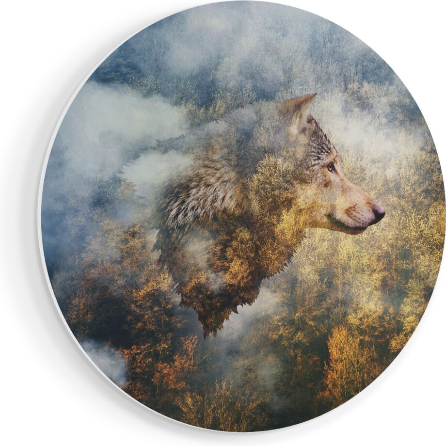 Artaza Forex Muurcirkel Wolvenkop Op Een Herfstbos - Wolf - Abstract - 90x90 cm - Groot - Wandcirkel - Rond Schilderij - Muurdecoratie Cirkel Artaza Forex Muurcirkel Wolvenkop Op Een Herfstbos - Wolf - Abstract - 90x90 cm - Groot - Wandcirkel - Rond Schilderij - Muurdecoratie Cirkel afbeelding 1