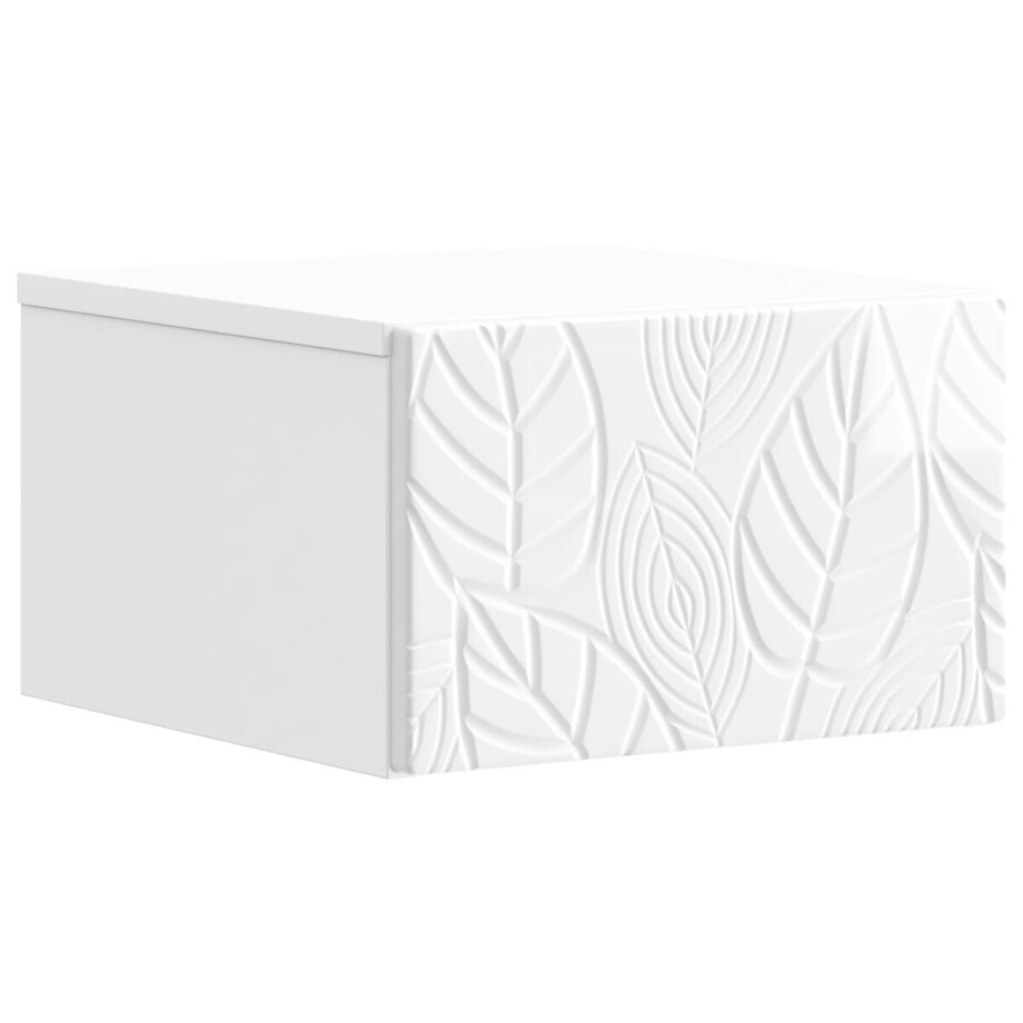 vidaXL - Muurbevestigde - Nachttafel - Hoogglans - Wit - 49 - x - 34,5 - x - 20 - cm vidaXL - Muurbevestigde - Nachttafel - Hoogglans - Wit - 49 - x - 34,5 - x - 20 - cm afbeelding 1