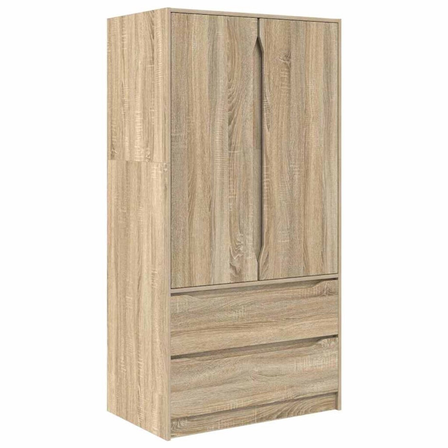 vidaXL - Kledingkast - Sonoma - Eik - 79,5 - x - 49 - x - 156 - cm - Geconstrueerd - hout vidaXL - Kledingkast - Sonoma - Eik - 79,5 - x - 49 - x - 156 - cm - Geconstrueerd - hout afbeelding 1