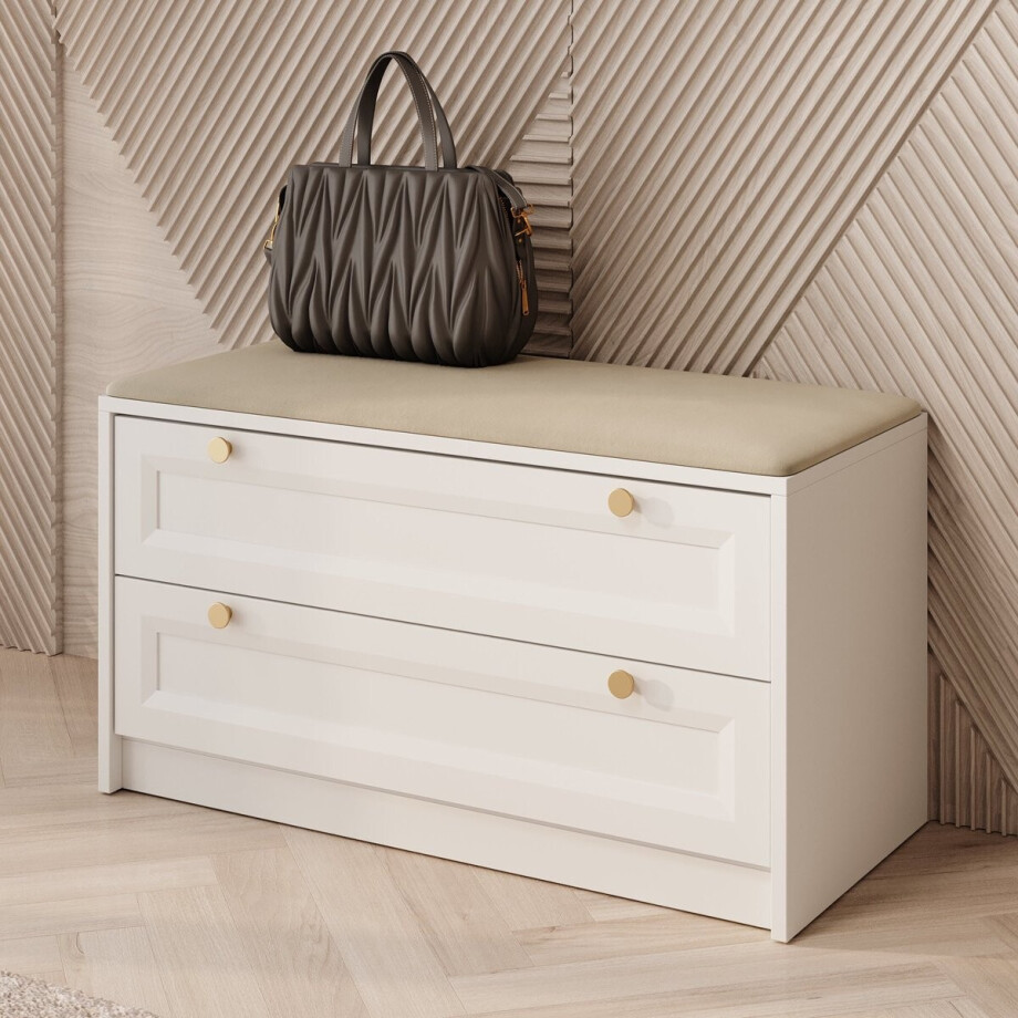Meubella - Schoenenkast Rumble - Wit - 90 cm Meubella - Schoenenkast Rumble - Wit - 90 cm afbeelding 1