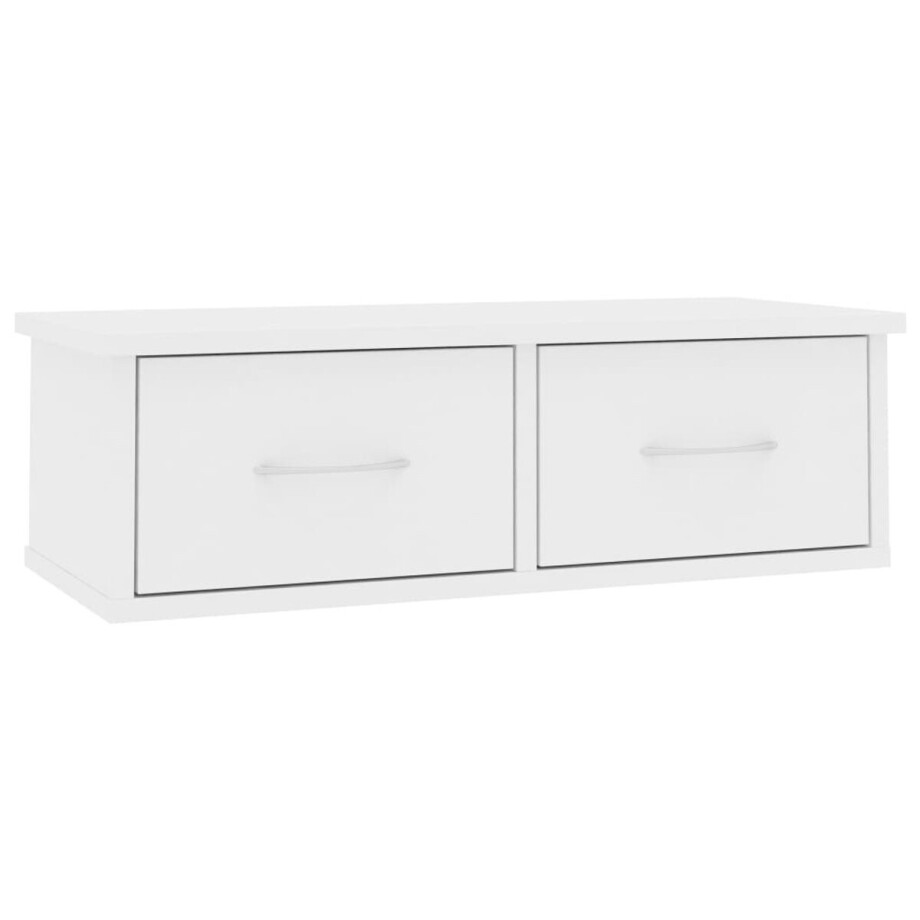 vidaXL Wandschap met lades - Wit - 60x26x18,5 cm Wandplanken - Houten Planken - Opbergkast - Bergruimte - Woonaccessoires afbeelding 1
