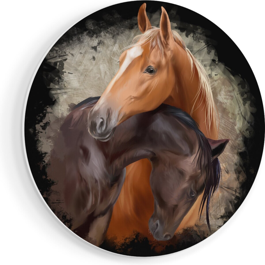 Artaza Forex Muurcirkel Twee Getekende Knuffelende Paarden - Abstract - 50x50 cm - Klein - Wandcirkel - Rond Schilderij - Muurdecoratie Cirkel Artaza Forex Muurcirkel Twee Getekende Knuffelende Paarden - Abstract - 50x50 cm - Klein - Wandcirkel - Rond Schilderij - Muurdecoratie Cirkel afbeelding 1
