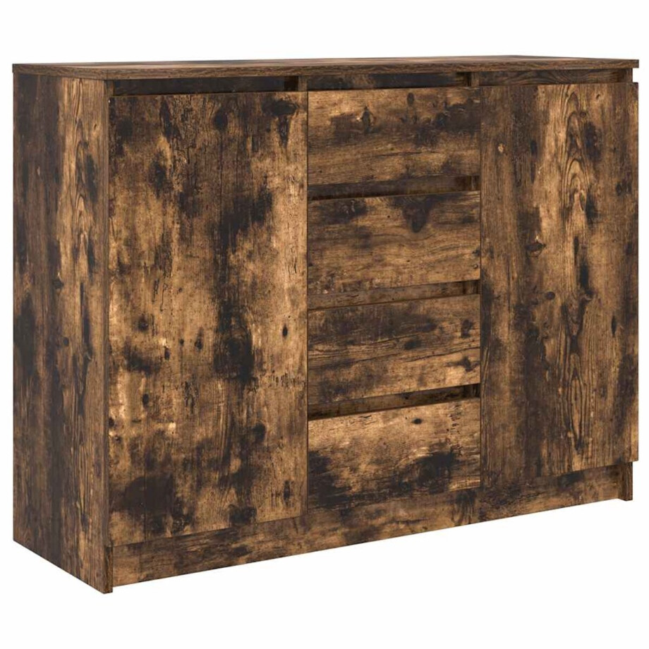 vidaXL - Dressoir - met - lades - 100,5x35x76 - cm - spaanplaat - gerookt - eiken afbeelding 1