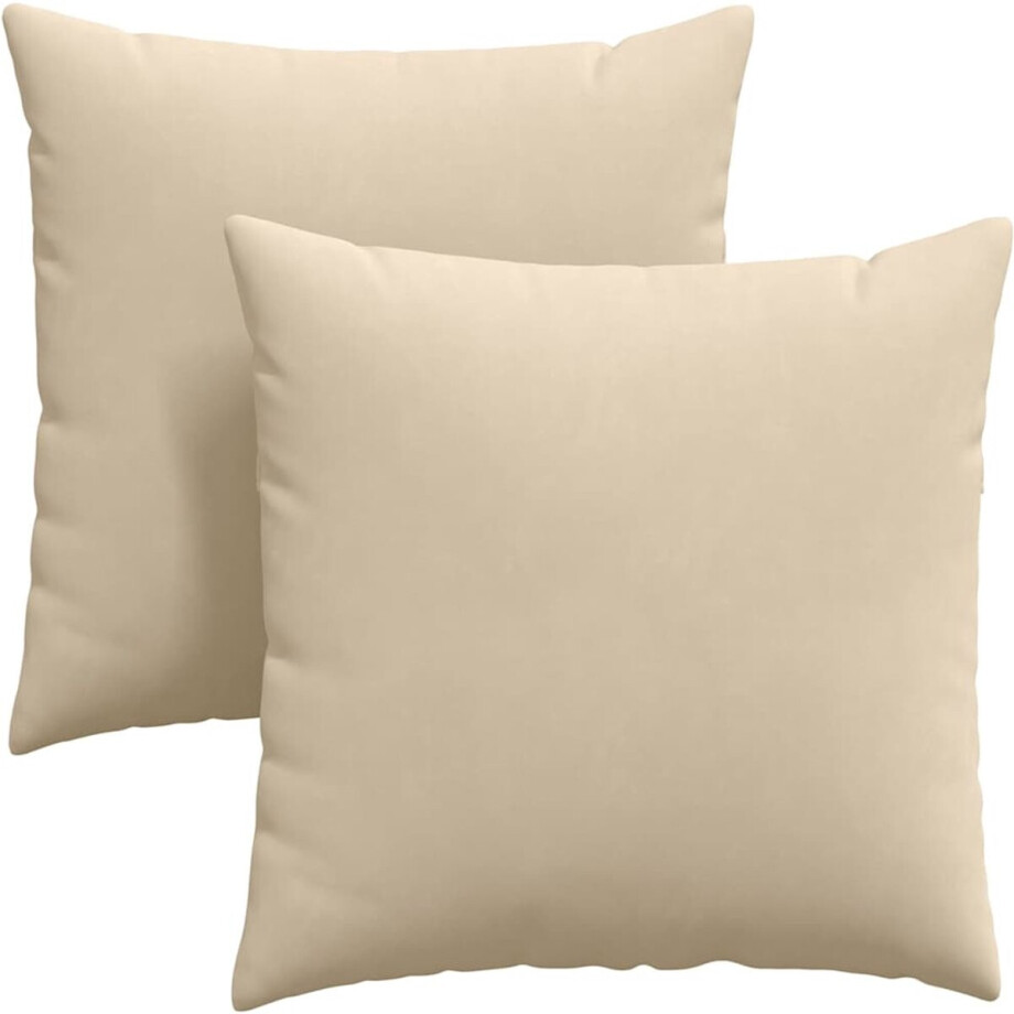 vidaXL - Zitkussens - 2 - pcs - Crème - 60 - x - 60 - cm - Stof afbeelding 1