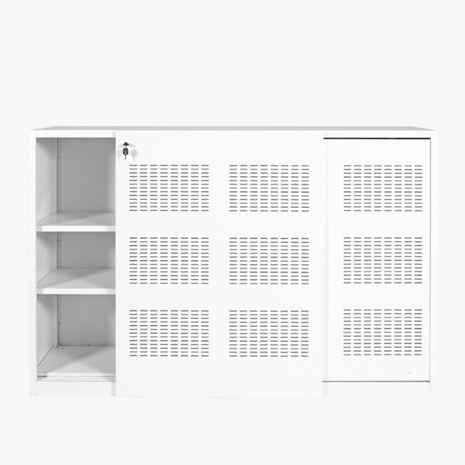 PLUS - Archiefkast met slot - Dossierkast - schuifdeurkast dubbelzijdig 180 cm afbeelding 1