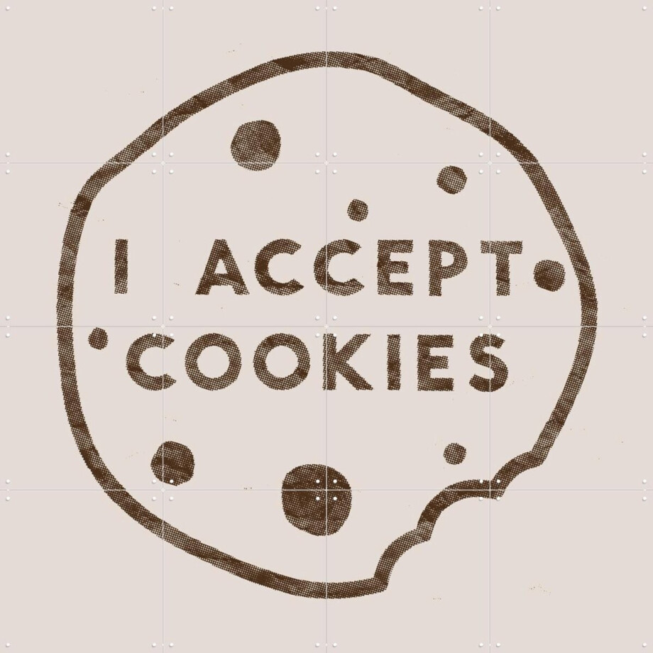 IXXI I accept Cookies, Florent Bodart - 80 x 80 cm - Gratis ophangtool - Grote wanddecoratie en posters - Speels, Illustraties, Typografie, Grafisch IXXI I accept Cookies, Florent Bodart - 80 x 80 cm - Gratis ophangtool - Grote wanddecoratie en posters - Speels, Illustraties, Typografie, Grafisch afbeelding 1