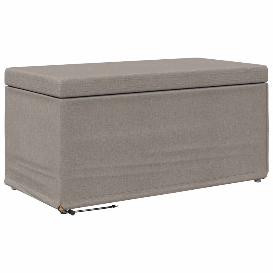 vidaXL - Kruk - Taupe - 81 - x - 41 - x - 40 - cm - Stof - en - Geëngineerd - Hout afbeelding 1
