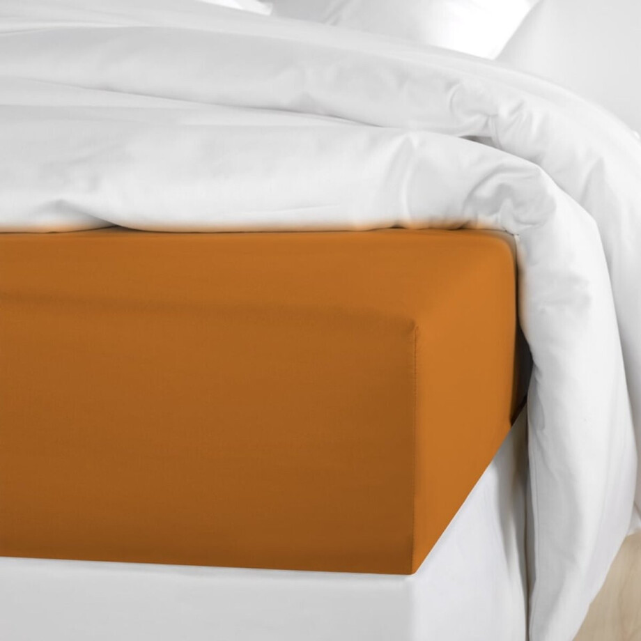 De Witte Lietaer Hoeslaken Olivia Copper - 90 x 200 cm - h 30 cm - Katoen-Satijn De Witte Lietaer Hoeslaken Olivia Copper - 90 x 200 cm - h 30 cm - Katoen-Satijn afbeelding 1