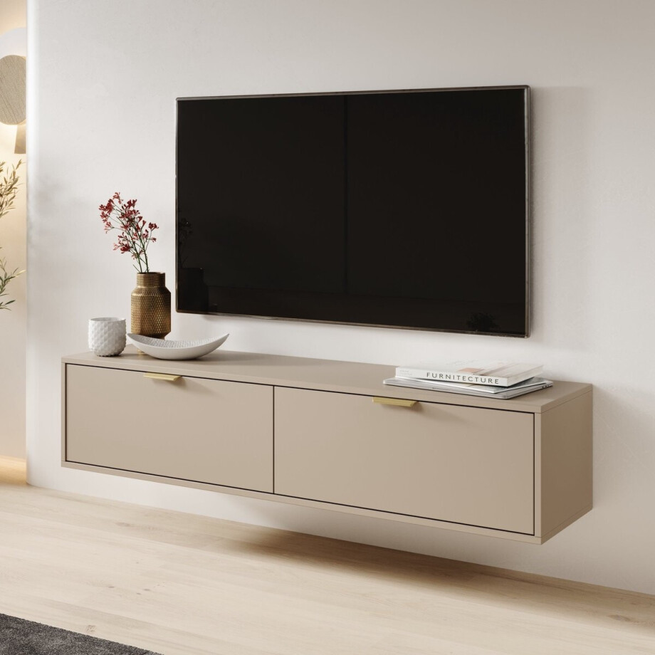Meubella - TV-Meubel Silas - Beige - 140 cm afbeelding 1