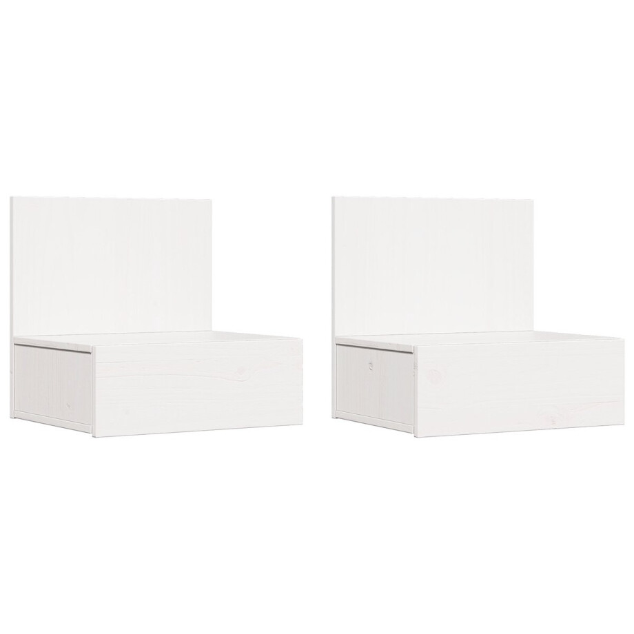 vidaXL - Nachtkastje - 2 - pcs - Wit - 42 - x - 32,5 - x - 40 - cm - Massief - grenenhout afbeelding 1
