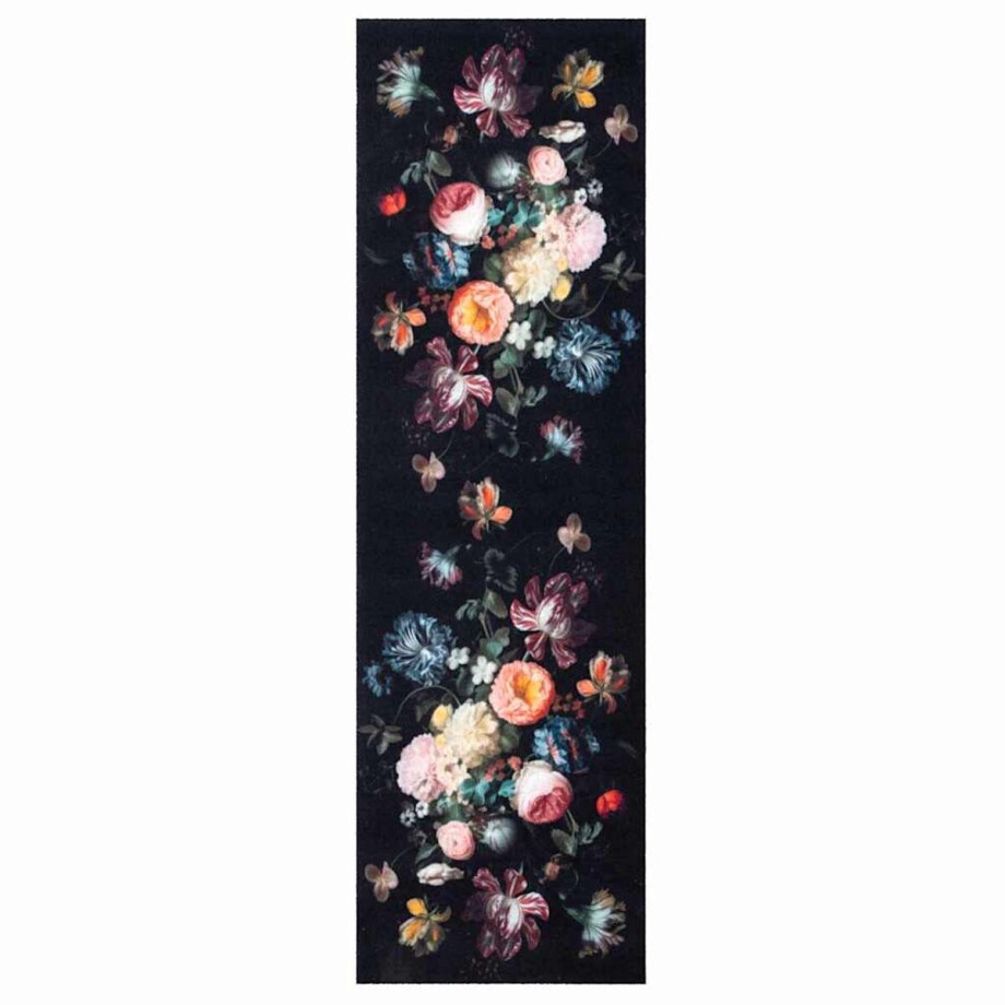 vidaXL - Keuken - Tapijt - Zwart - 150 - x - 45 - cm - Fluweel afbeelding 1