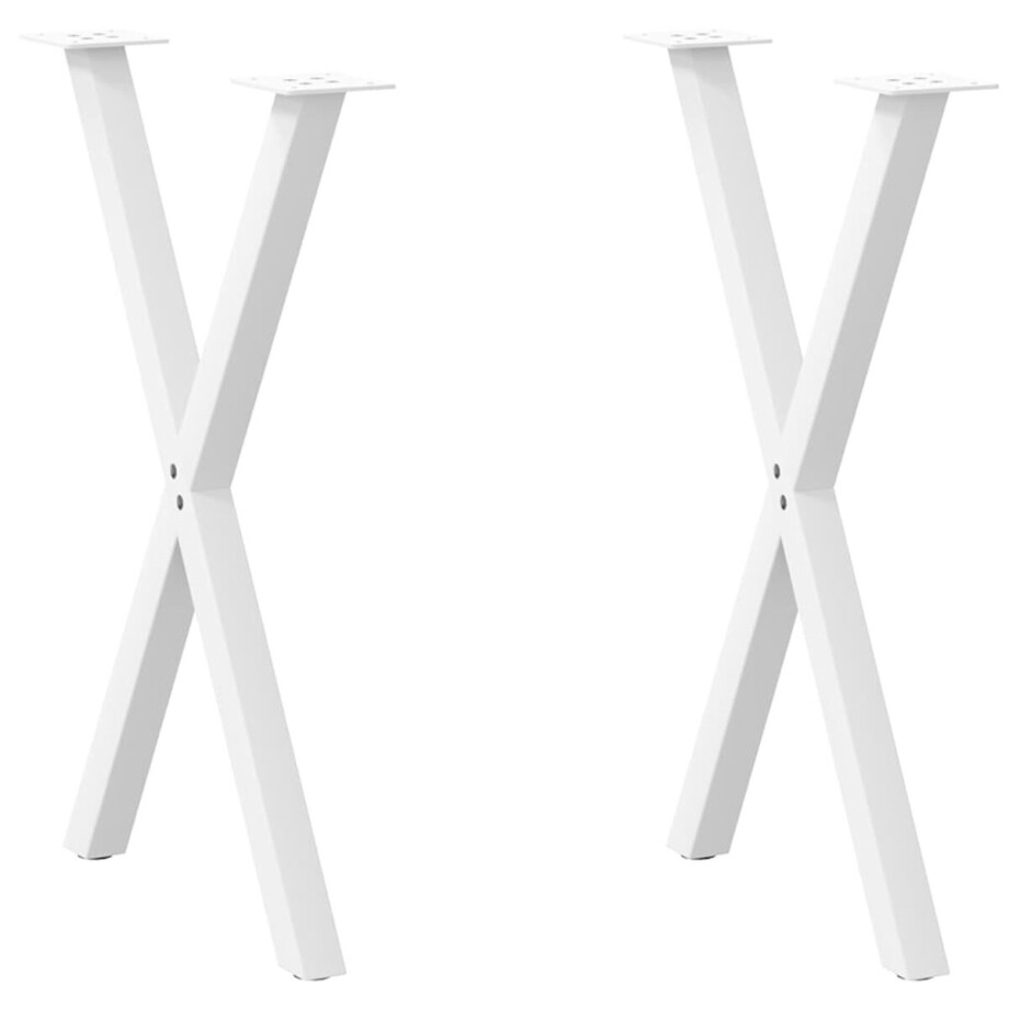 vidaXL - Eettafelpoten - 2 - st - X-vormig - 57x(72-73) - cm - staal - wit afbeelding 1