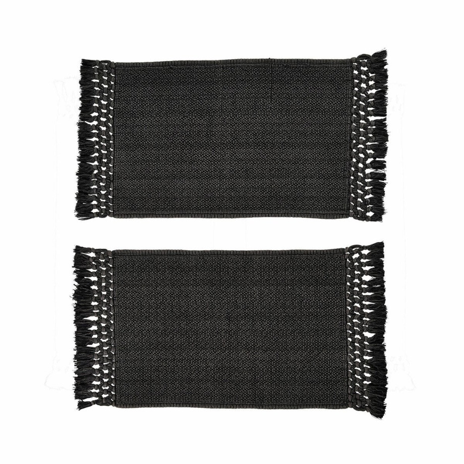 LOBERON Badmat set van 2 Faelwyn zwart LOBERON Badmat set van 2 Faelwyn zwart afbeelding 1