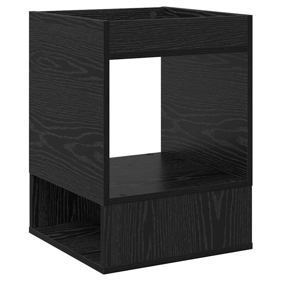 vidaXL - Bijzettafel - Zwart - Eiken - 40 - x - 40 - x - 56 - cm - Bewerkt - hout afbeelding 1