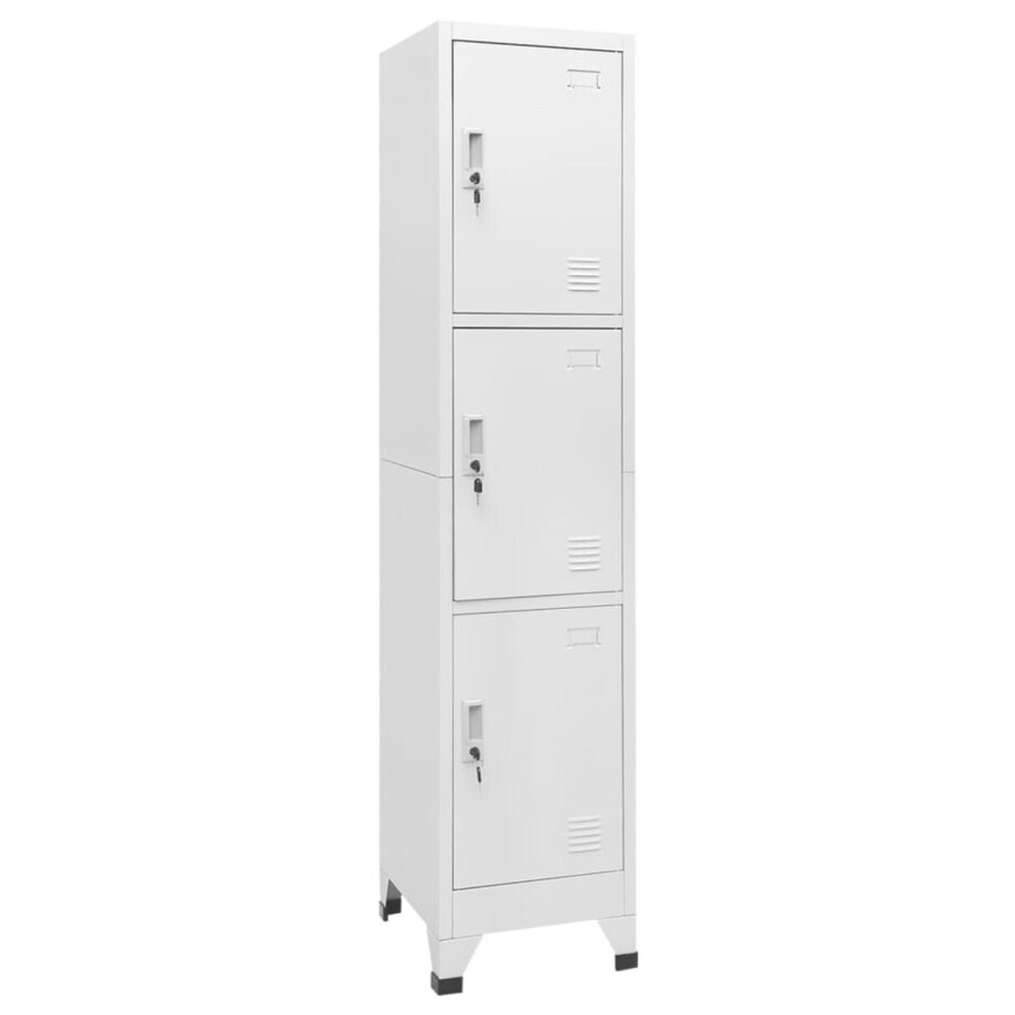 vidaXL - Lockerkast - met - 3 - vakken - 38x45x180 - cm afbeelding 1