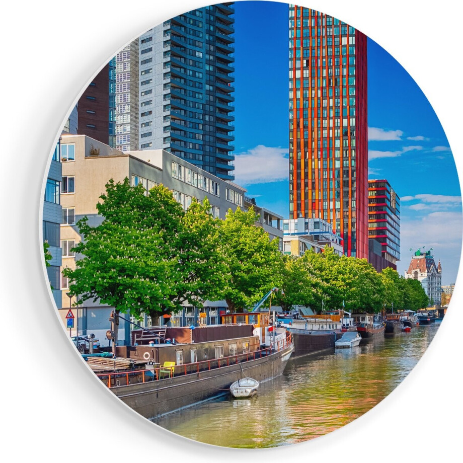 Artaza Forex Muurcirkel Rotterdamse Gracht Met Boten - 40x40 cm - Klein - Wandcirkel - Rond Schilderij - Wanddecoratie Cirkel Artaza Forex Muurcirkel Rotterdamse Gracht Met Boten - 40x40 cm - Klein - Wandcirkel - Rond Schilderij - Wanddecoratie Cirkel afbeelding 1