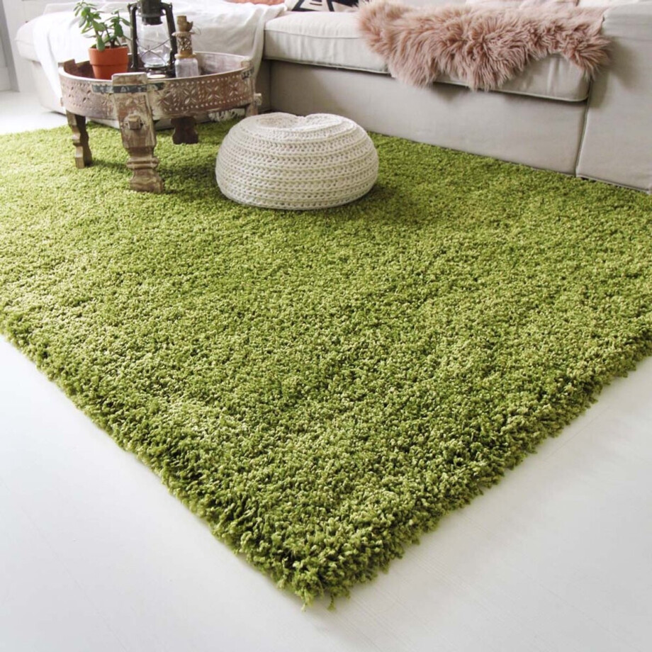 Hoogpolig vloerkleed shaggy Royal 5cm hoogte - groen 120x170 cm afbeelding 1