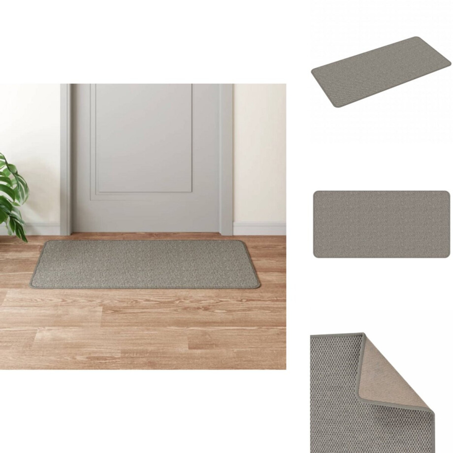 vidaXL Tapijtloper - Tapijtlopers - Gangloper - Tapijt Loper - Tapijtloper 50x100 cm sisal-look zilverkleurig afbeelding 1