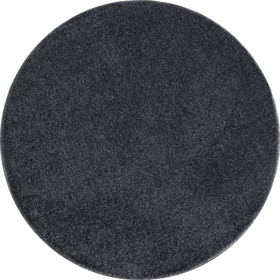 Flycarpets Liam Effen Grijs Vloerkleed Rond - Laagpolig - 200x200 cm afbeelding 1