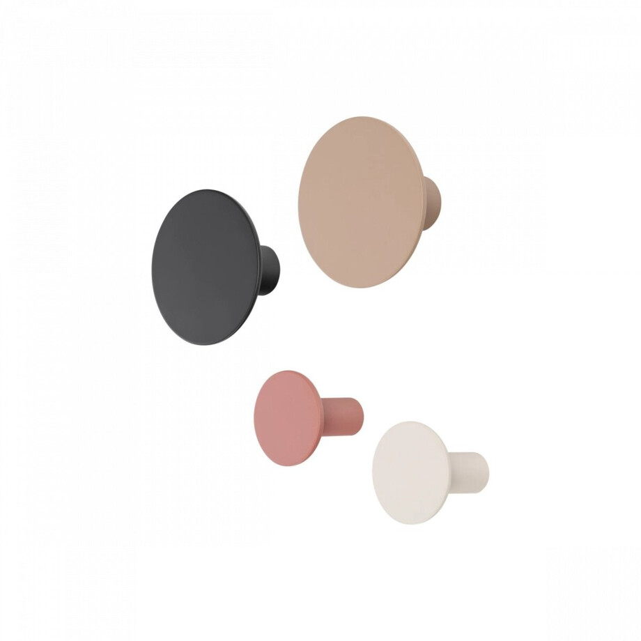 Blomus Ponto wandhaken set van 4: moonbeam, cedar wood, nomad & espresso afbeelding 1
