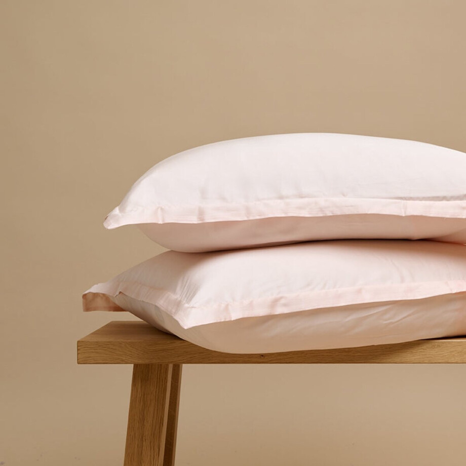 Coco & Cici - TENCEL Sateen Kussensloop Perzik Wit - 1 kussensloop 60x70 afbeelding 1