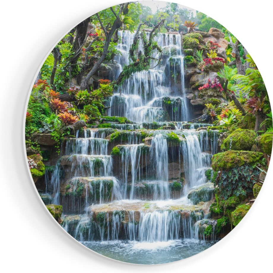 Artaza Forex Muurcirkel Tropische Waterval In Thailand - 50x50 cm - Klein - Wandcirkel - Rond Schilderij - Muurdecoratie Cirkel Artaza Forex Muurcirkel Tropische Waterval In Thailand - 50x50 cm - Klein - Wandcirkel - Rond Schilderij - Muurdecoratie Cirkel afbeelding 1