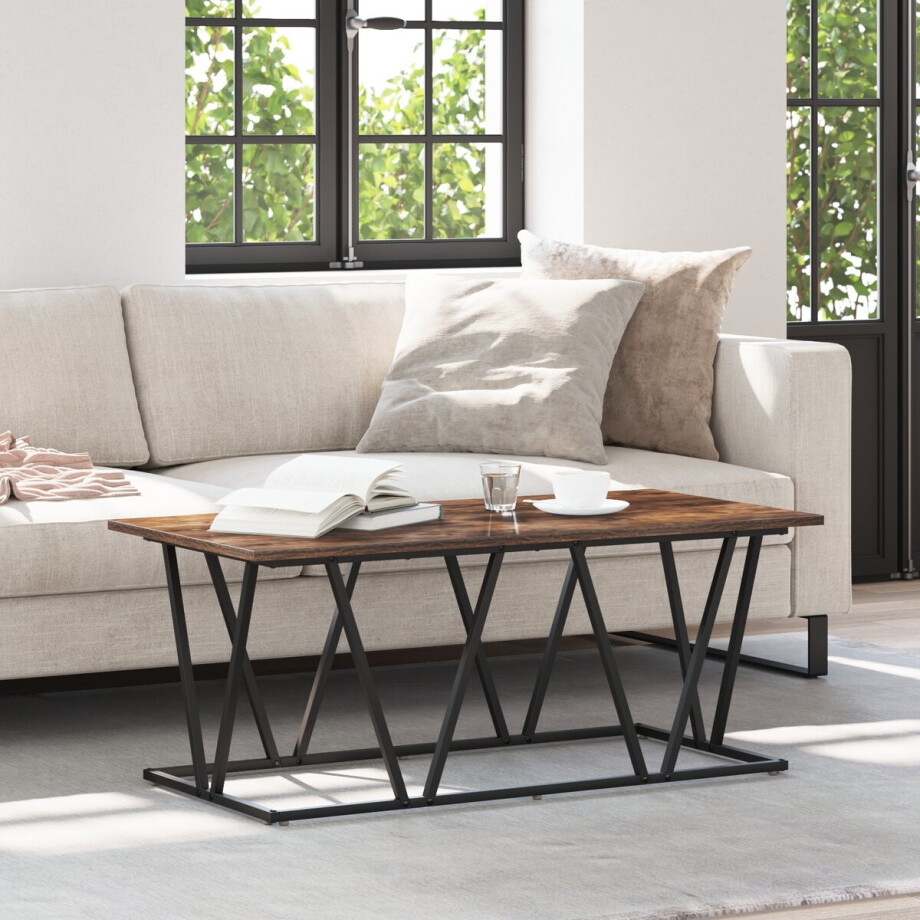 vidaXL - Salontafel - Rook - Eiken - 100 - x - 50 - x - 40 - cm afbeelding 1