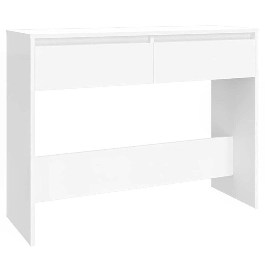 vidaXL - Wandtafel - 100x35x76,5 - bewerkt - hout - wit afbeelding 1