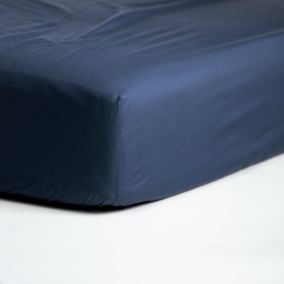 Cinderella Hoeslaken Katoen - 180x220 cm - Litsjumeaux XL - Navy - Hoekhoogte 20 cm afbeelding 1