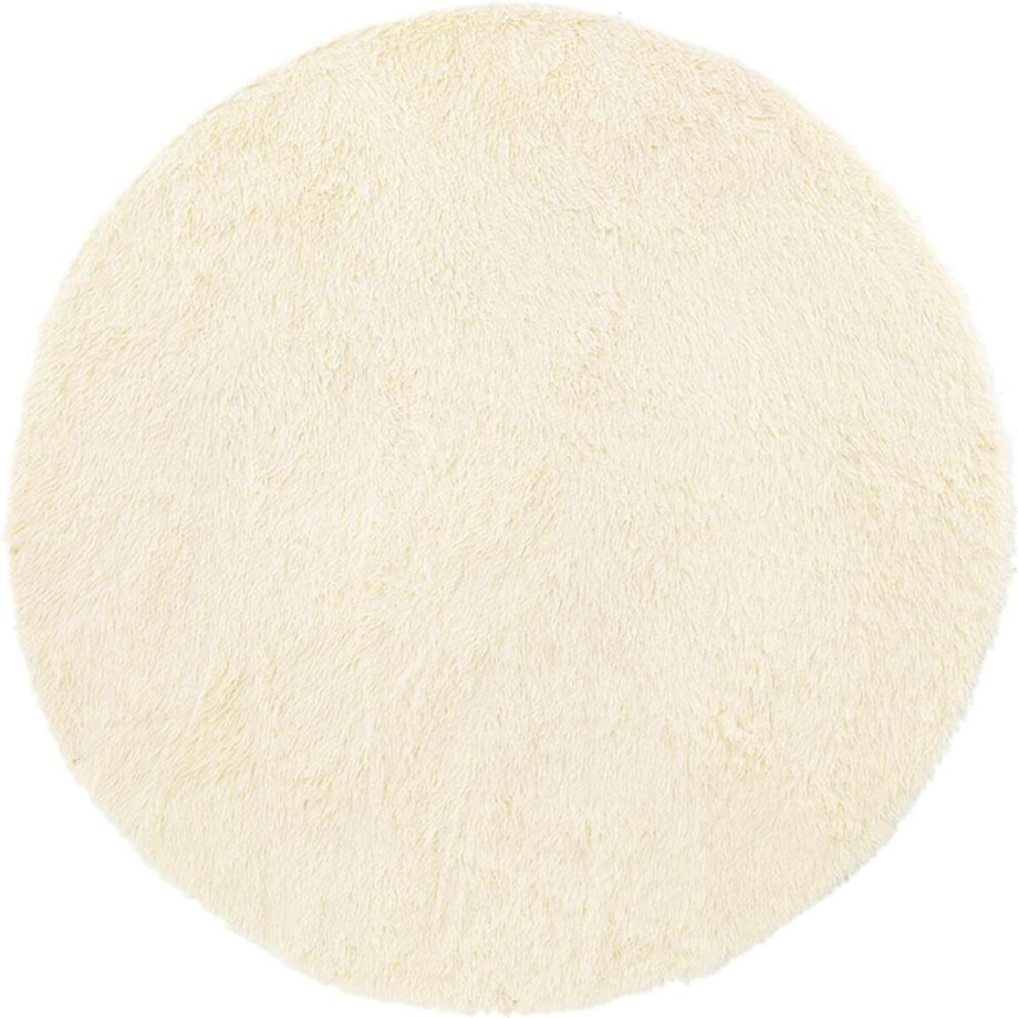 vidaXL - Hoogpolig - vloerkleed - NAVARRA - 120x120 - cm - polyester - crèmekleurig afbeelding 1
