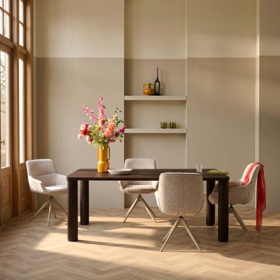 Eettafel Vision Rond - Donkerbruin Mangohout - Modern Design afbeelding 1