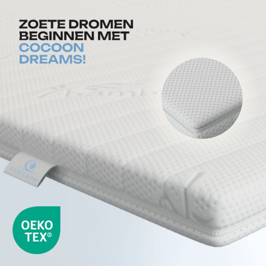 Topmatras - 160x200 - ANTI SLIP Topper - PREMIUM BAMBOO Tijk - Afritsbaar / Wasbaar - HR Koudschuim - 8cm - Orthopedisch - Anti-allergisch - Medium - Hybrid - Topdekmatras - Topper Hotel XL - Anti Bacterieel - Okoetex gecertificeerd afbeelding 1