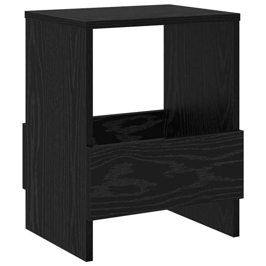 vidaXL - Tijdschriftenrek - Zwart - Eiken - 35 - x - 30 - x - 45 - cm afbeelding 1