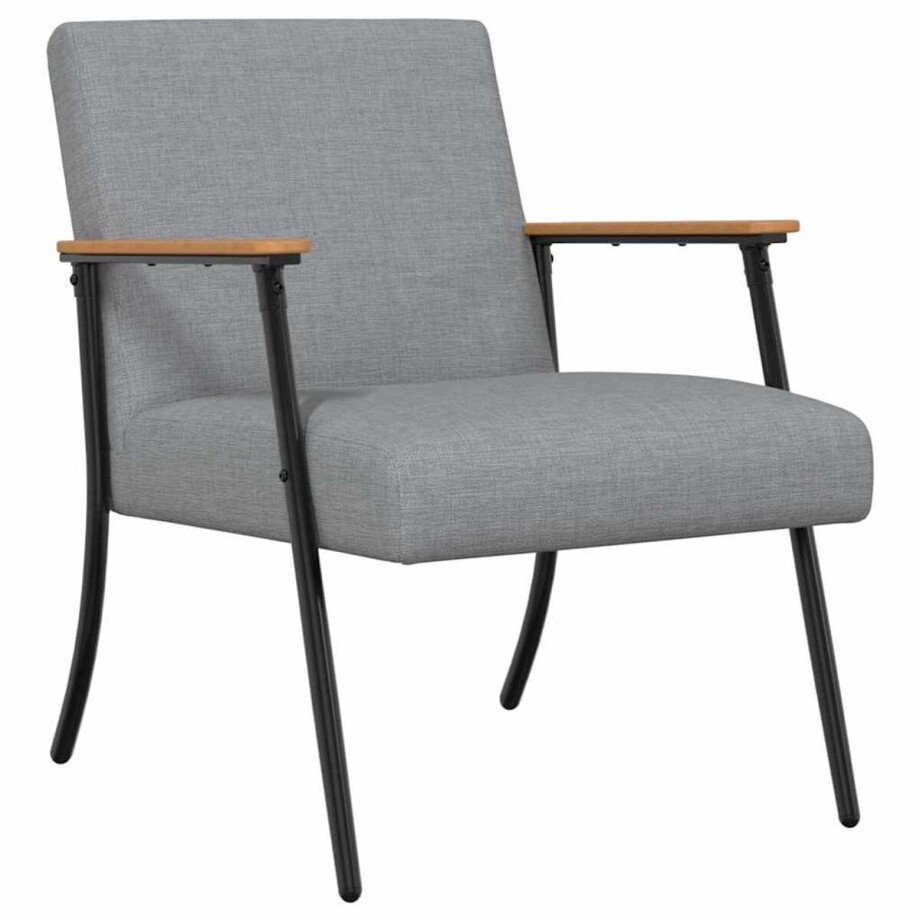vidaXL - Fauteuil - Lichtgrijs - Stof afbeelding 1
