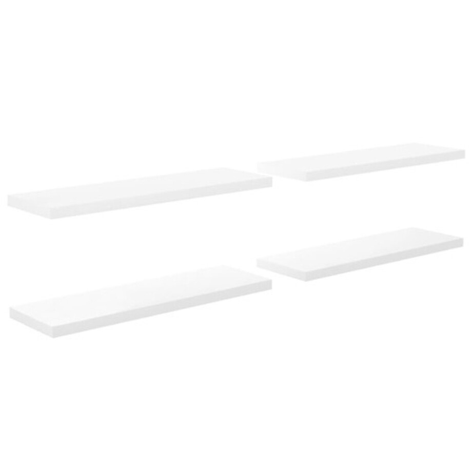 vidaXL - Wandschappen - zwevend - 4 - st - 120x23,5x3,8 - cm - MDF - hoogglans - wit vidaXL - Wandschappen - zwevend - 4 - st - 120x23,5x3,8 - cm - MDF - hoogglans - wit afbeelding 1