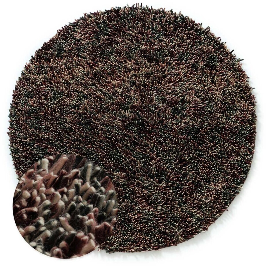 Rond wollen vloerkleed - Aurelia paars 200 cm afbeelding 1