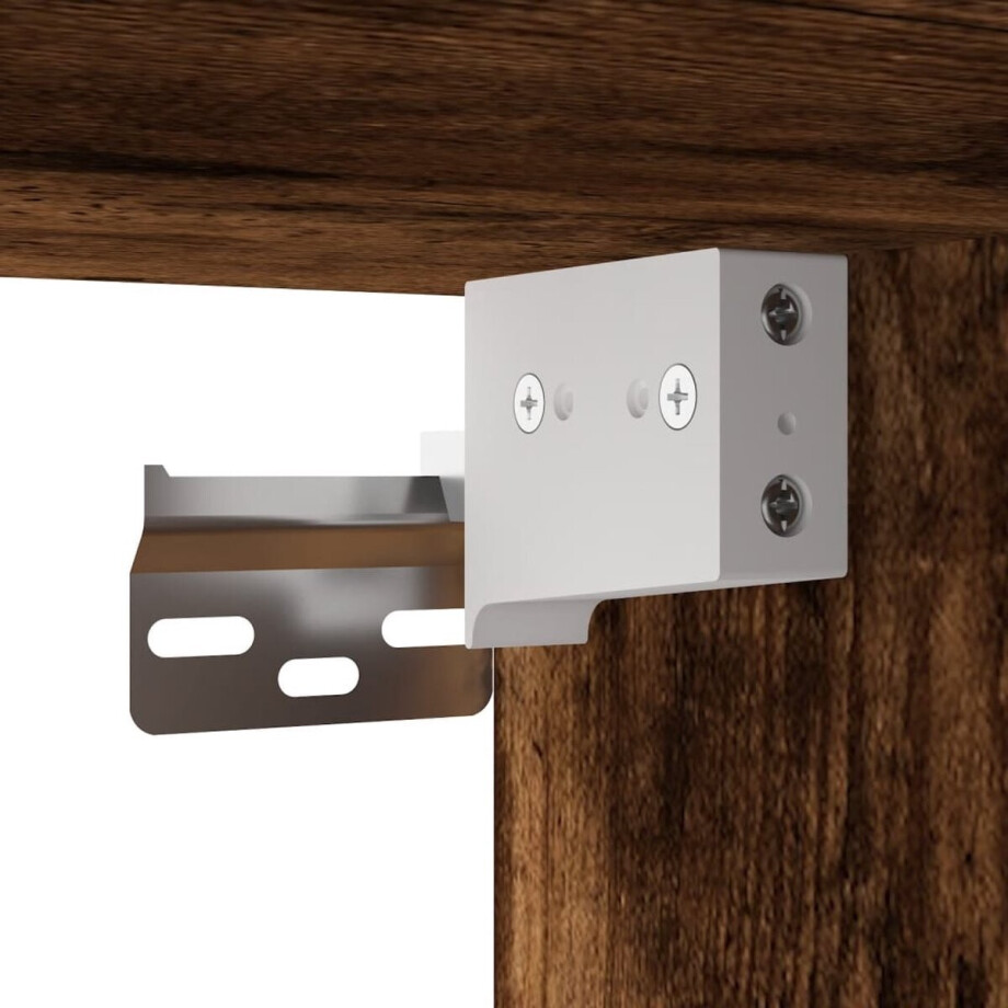 vidaXL - Hoge - kast - 34,5x34x180 - cm - bewerkt - hout - gerookt - eikenkleurig afbeelding 1