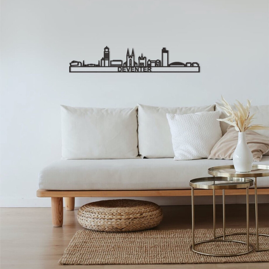 Skyline Deventer Zwart Mdf 130 Cm Wanddecoratie Voor Aan De Muur Met Tekst City Shapes Skyline Deventer Zwart Mdf 130 Cm Wanddecoratie Voor Aan De Muur Met Tekst City Shapes afbeelding 1