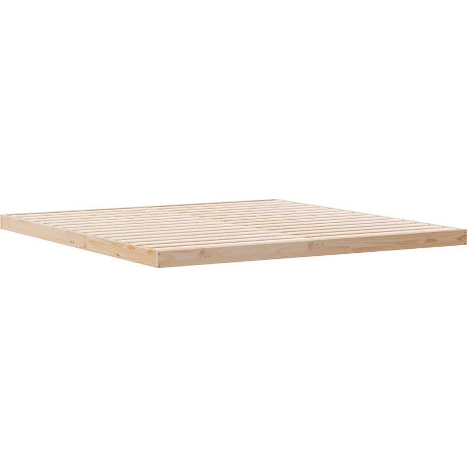 vidaXL - Bedframe - Naturel - 213,5 - x - 204 - x - 9 - cm - Massief - grenenhout vidaXL - Bedframe - Naturel - 213,5 - x - 204 - x - 9 - cm - Massief - grenenhout afbeelding 1