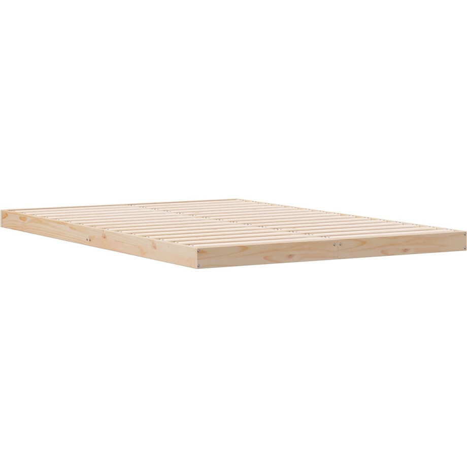 vidaXL - Bedframe - Naturel - 140 - x - 220 - cm - Massief - grenenhout vidaXL - Bedframe - Naturel - 140 - x - 220 - cm - Massief - grenenhout afbeelding 1