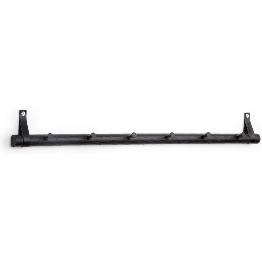 By WIRTH RACK 6 DOTS - Eikenhouten kapstok met zes haken, ZWART - b80cm By WIRTH RACK 6 DOTS - Eikenhouten kapstok met zes haken, ZWART - b80cm afbeelding 1