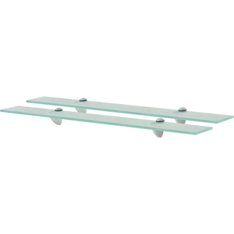 vidaXL Wandplanken - Zwevende Planken - Schappen zwevend 2 st 70x10 cm 8 mm glas - Vitrinekast - Glazen Schappen - Minimalistisch Design afbeelding 1