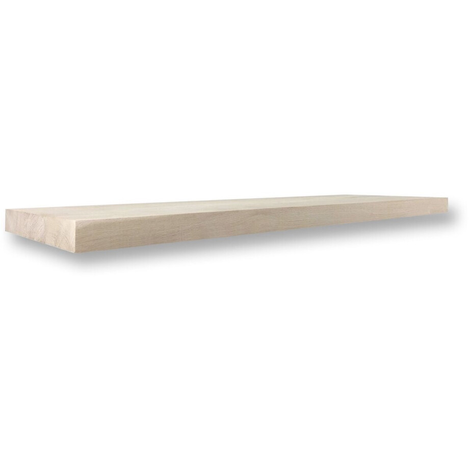 Zwevende wandplank 130 x 30 cm eiken recht - Wandplank - Wandplank hout - Fotoplank - Boomstam plank - Muurplank - Muurplank zwevend afbeelding 1