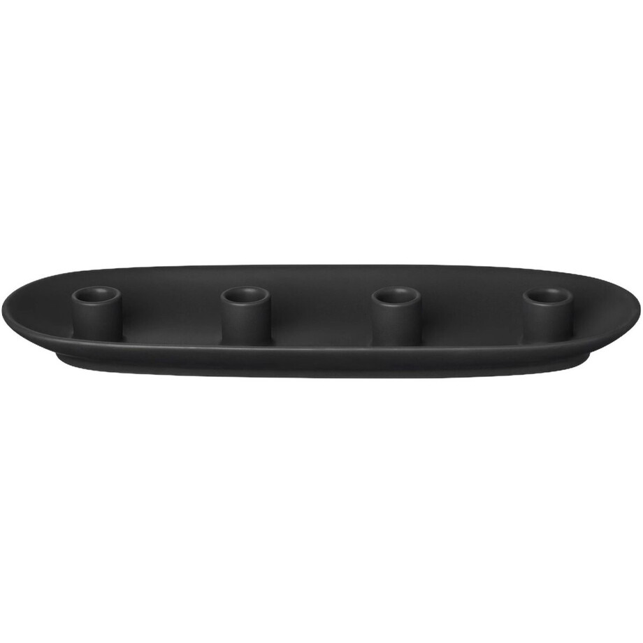 Vela Kandelaar Black Ovaal | Zwart | Stoneware Vela Kandelaar Black Ovaal | Zwart | Stoneware afbeelding 1