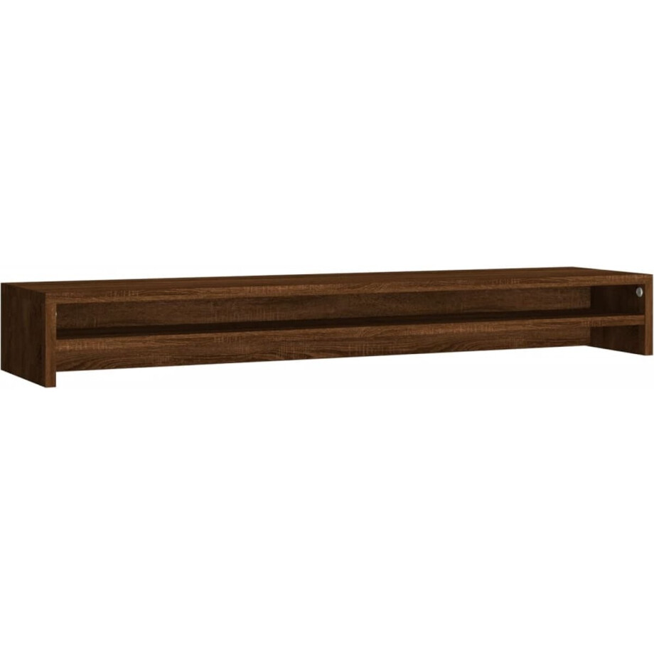 vidaXL - Monitorstandaard - 100x24x13 - cm - bewerkt - hout - gerookt - eikenkleurig afbeelding 1