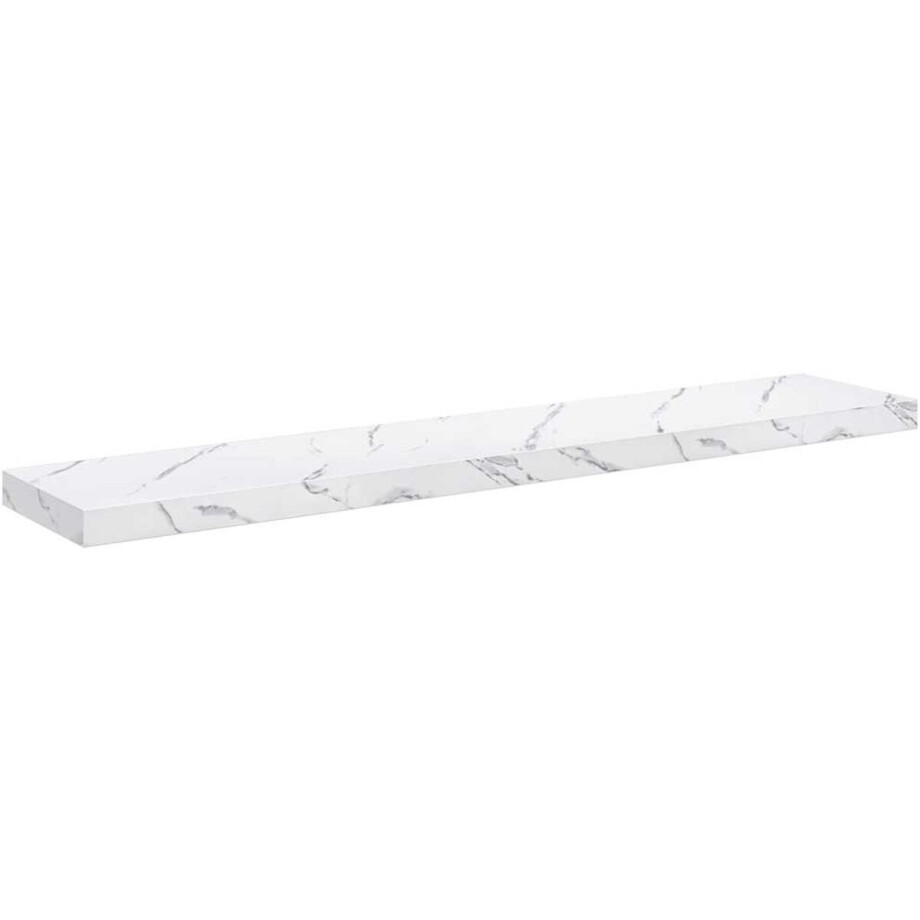 vidaXL - Wandplank - met - opslag - Wit - Marmer - 120 - x - 23,5 - x - 4 - cm - Bewerkt - hout vidaXL - Wandplank - met - opslag - Wit - Marmer - 120 - x - 23,5 - x - 4 - cm - Bewerkt - hout afbeelding 1